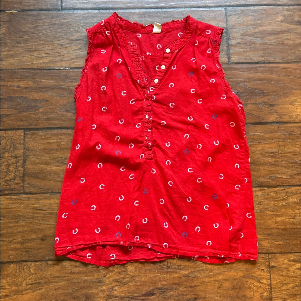 Old Navy Red Tank Top with Pattern